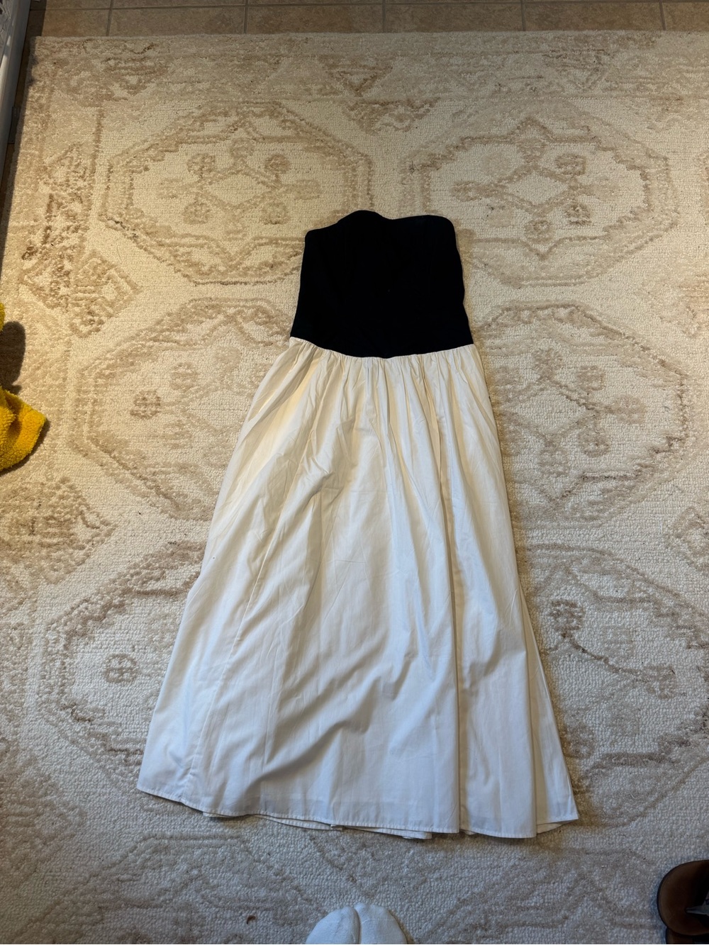 Abercrombie & Fitch Two-Tone Strapless Maxi Dress in Black & White